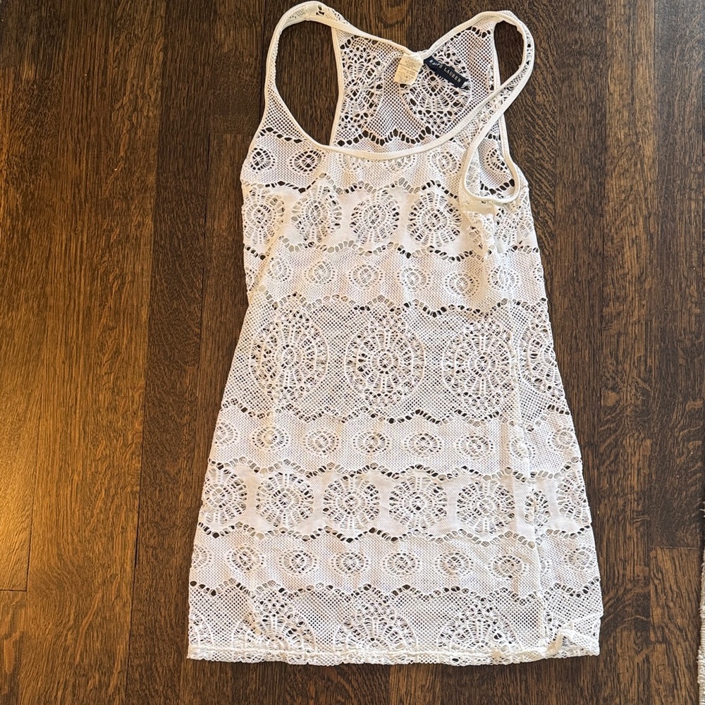White Lace Sleeveless Coverup